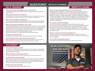 Booklet design for new driver recruitment